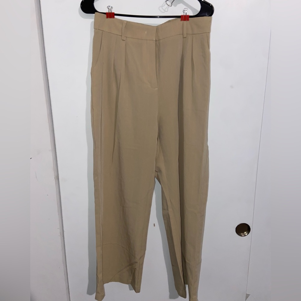 Classic Tan Women's Pants with pinstripes